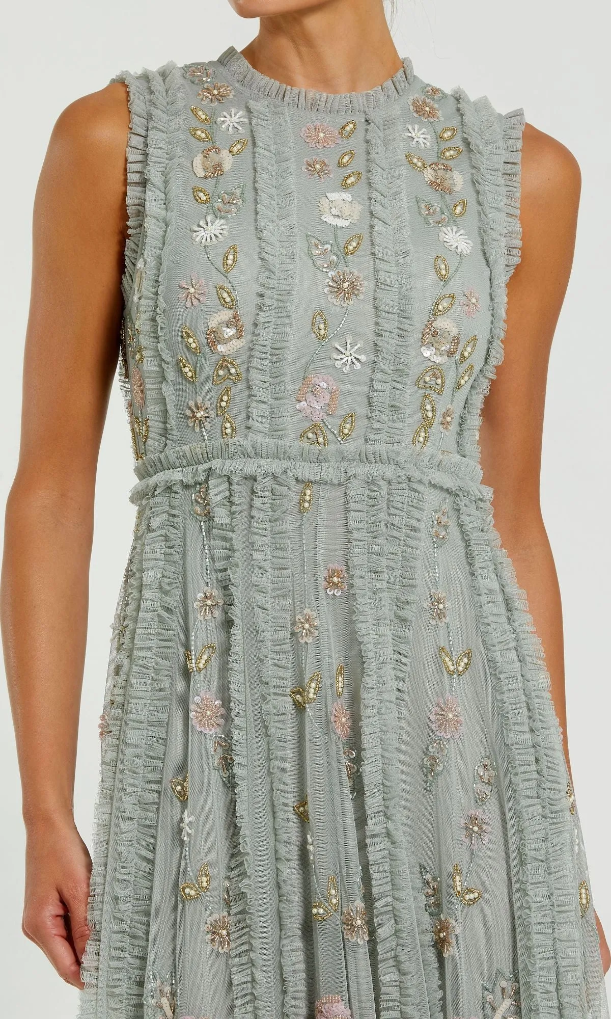 Sleeveless Long Sage Formal Dress: Mac Duggal 9360 sold by PromGirl product image thumbnail 3