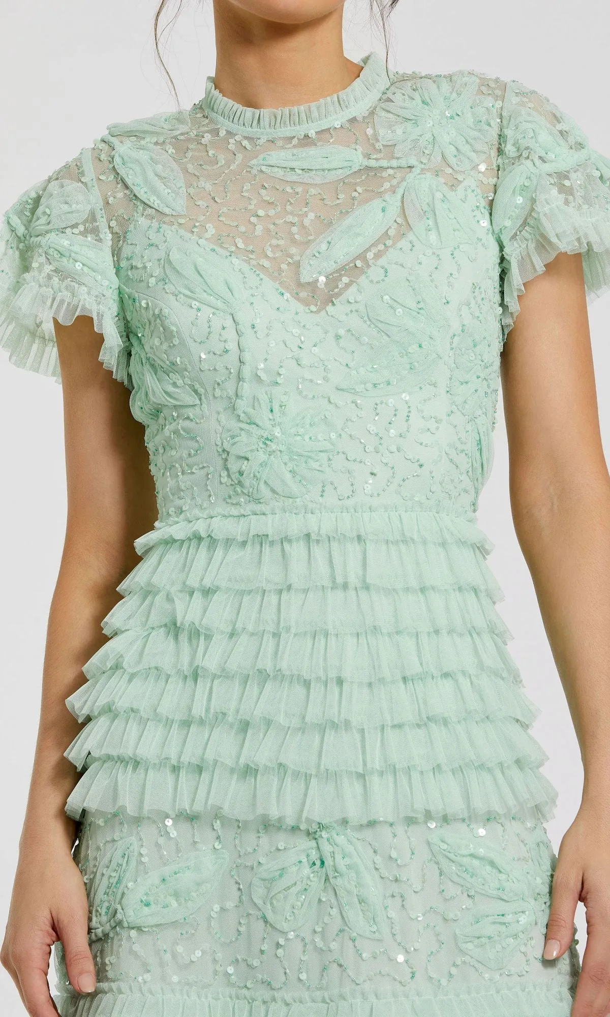 Long Sage Green Formal Dress: Mac Duggal 9278 sold by PromGirl product image thumbnail 3