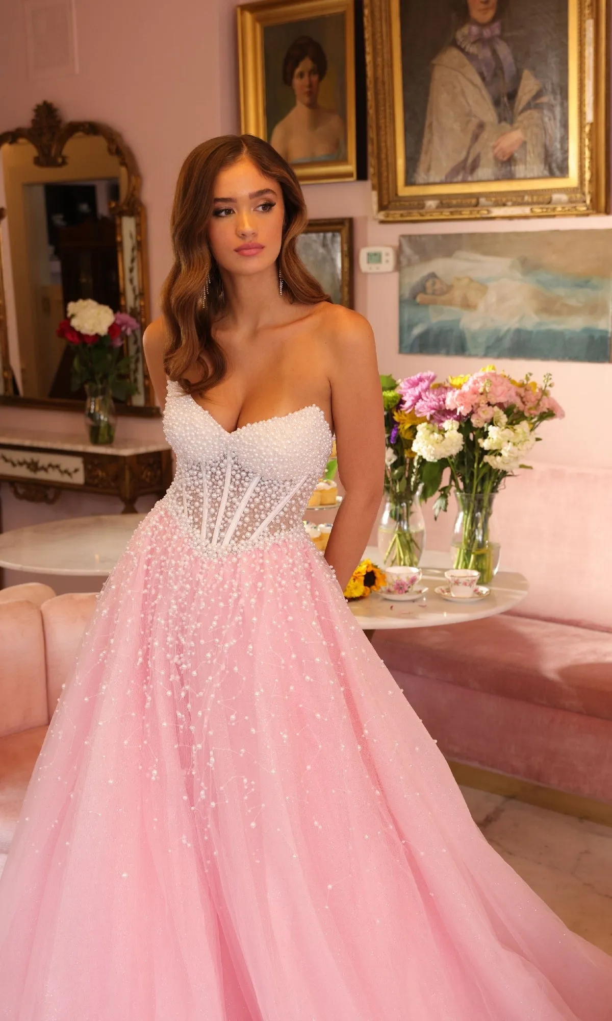 Corset Tulle Strapless Ball Gown: Ava Presley 29226 sold by PromGirl product image thumbnail 3