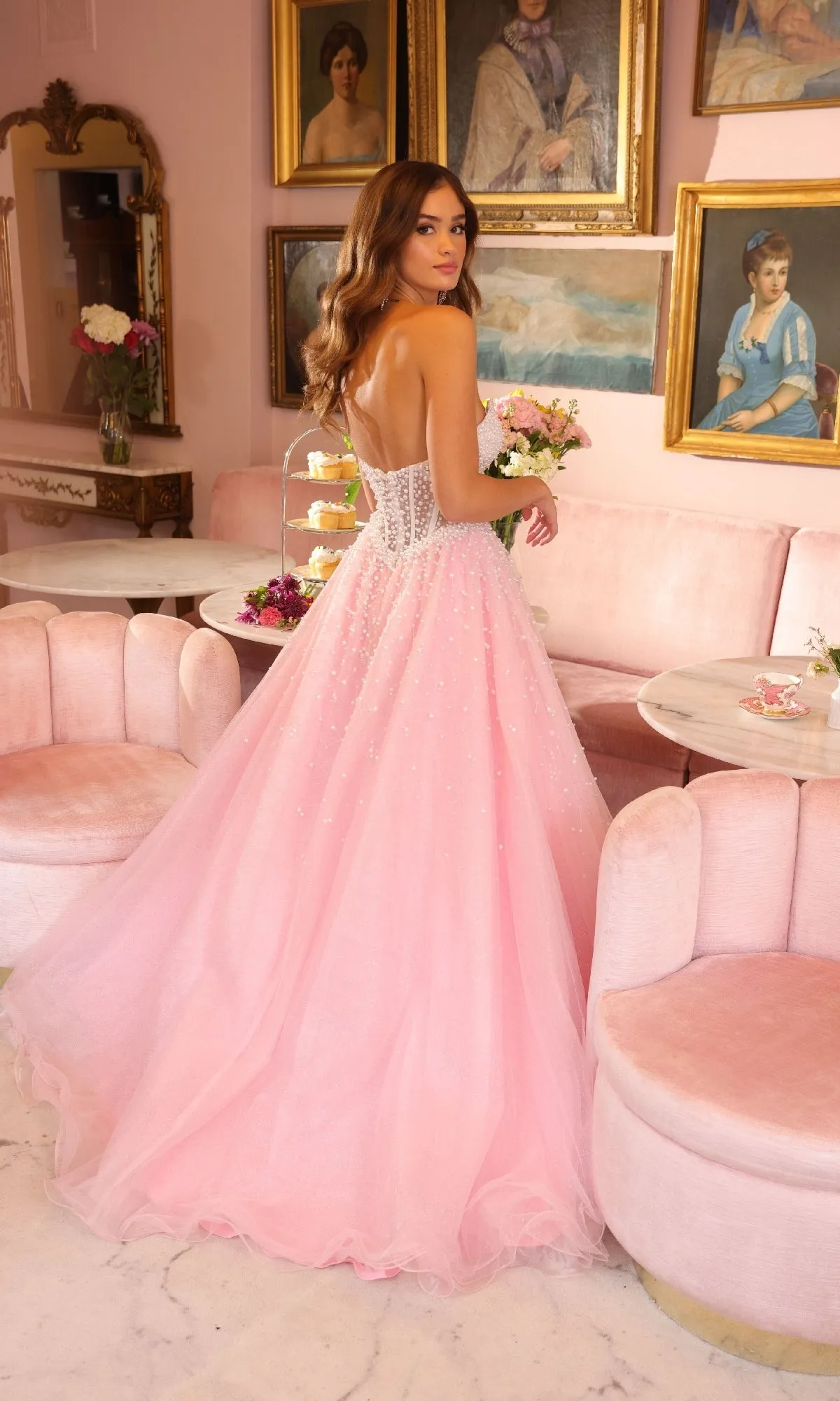 Corset Tulle Strapless Ball Gown: Ava Presley 29226 sold by PromGirl product image thumbnail 5