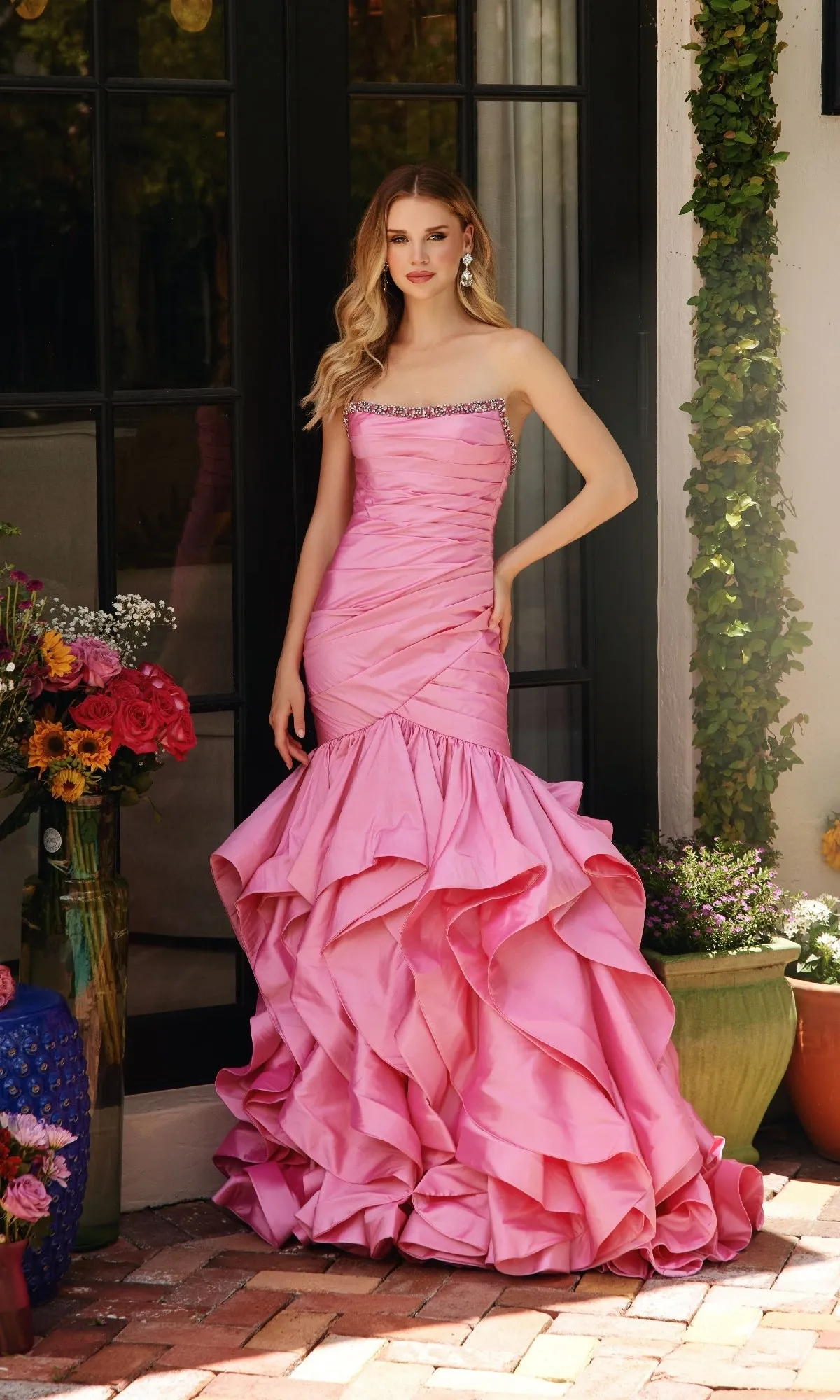 Strapless Ruffled Mermaid Prom Dress: Ava Presley 40068 sold by PromGirl product image thumbnail 4