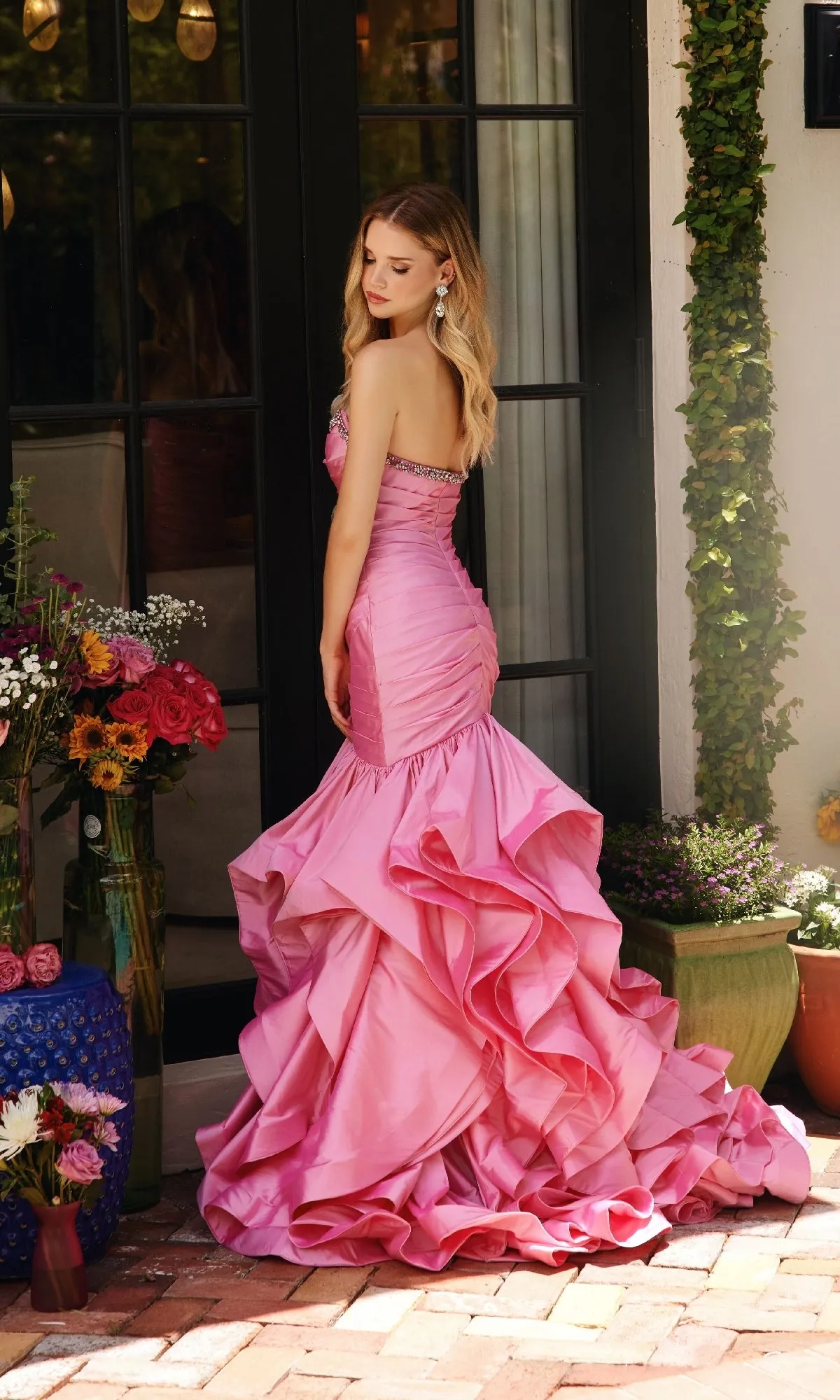 Strapless Ruffled Mermaid Prom Dress: Ava Presley 40068 sold by PromGirl product image thumbnail 2