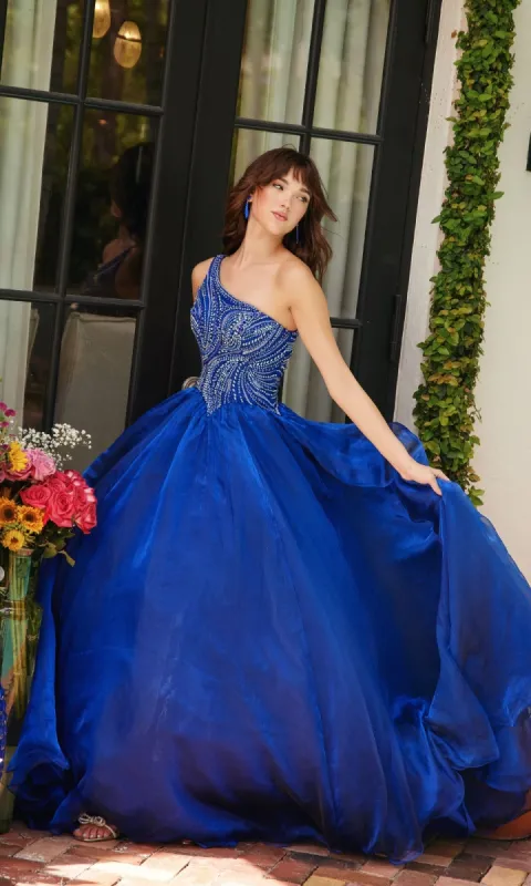 One-Shoulder Prom Ball Gown: Ava Presley 29258 sold by PromGirl