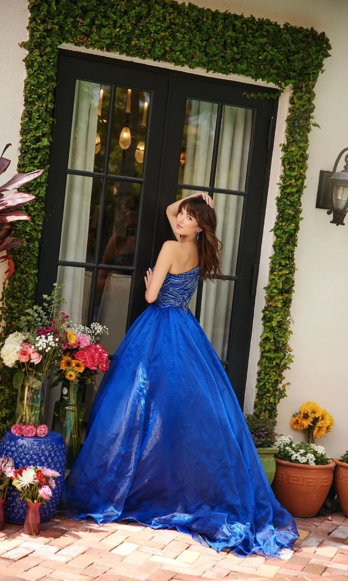 One-Shoulder Prom Ball Gown: Ava Presley 29258 sold by PromGirl product image thumbnail 2