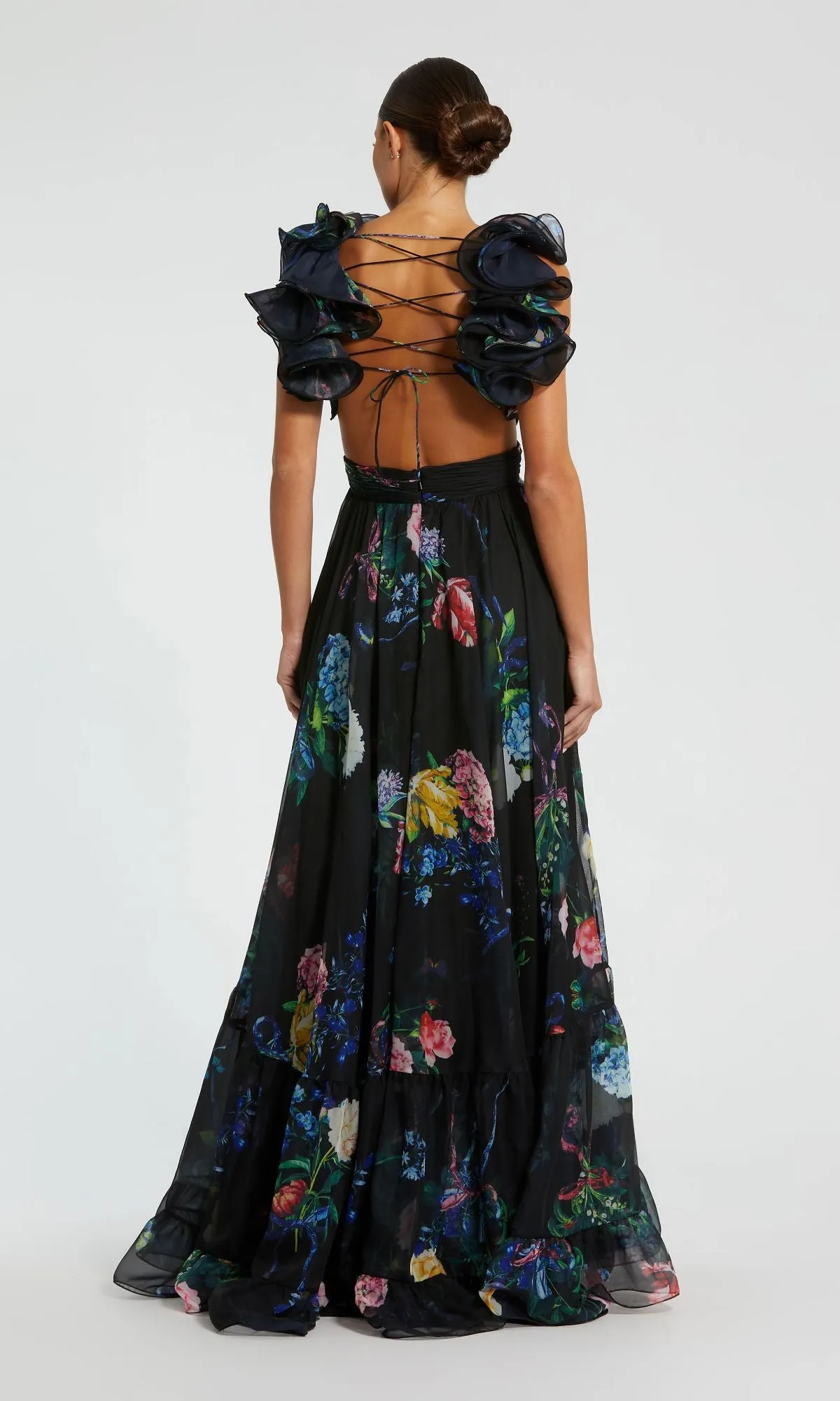 Black Floral Formal Evening Gown: Mac Duggal 68746 sold by PromGirl product image thumbnail 2