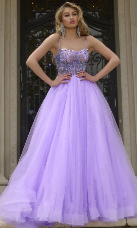 Beaded-Corset Long Prom Ball Gown: Jovani 44511 sold by PromGirl