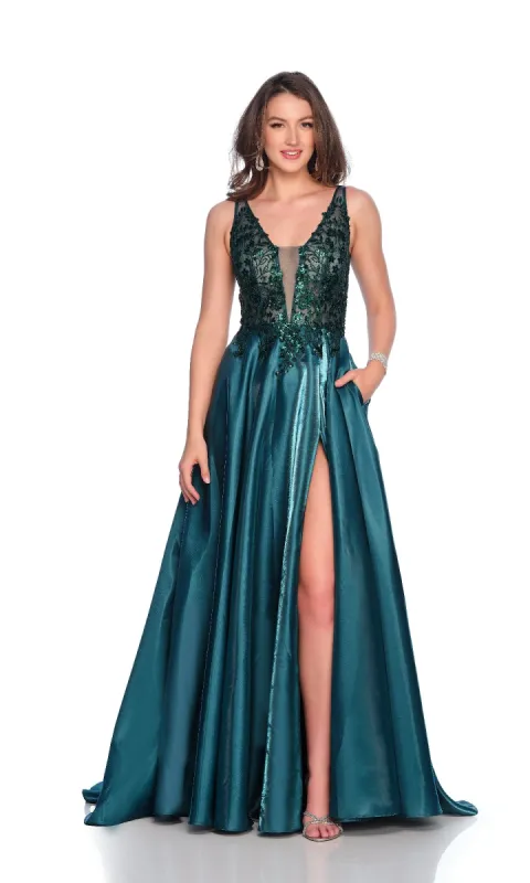Emerald Green Prom Dress: Dave & Johnny 12104 sold by PromGirl