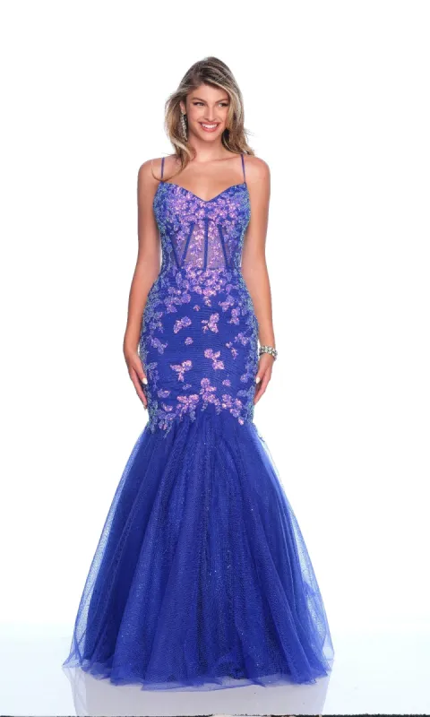 Blue Mermaid Prom Dress: Dave & Johnny 12134 sold by PromGirl