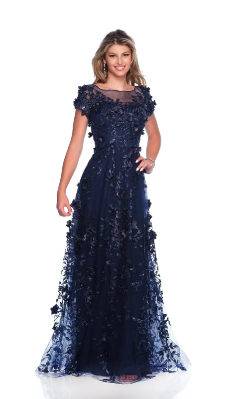 Navy Blue Prom Dress: Dave & Johnny 12126 sold by PromGirl