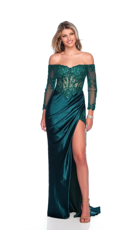 Dark Green Prom Dress: Dave & Johnny 12288 sold by PromGirl