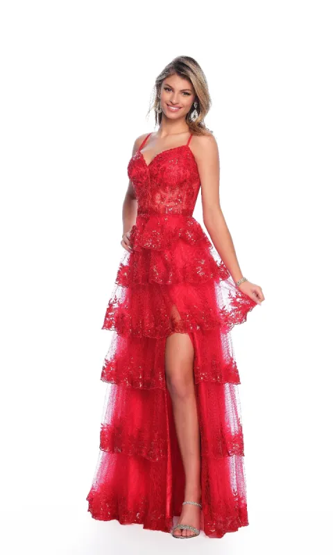 A-Line Red Prom Dress: Dave and Johnny 12051 sold by PromGirl