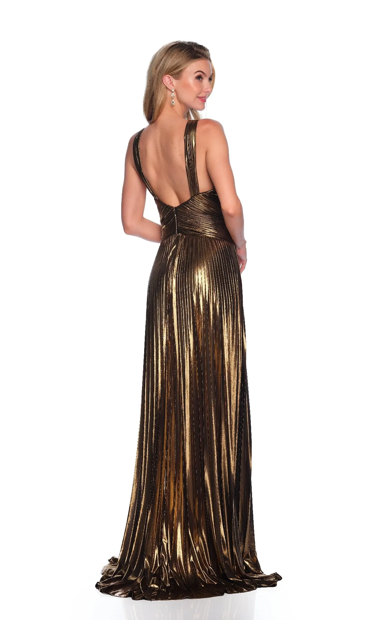 Long Gold Prom Dress: Dave and Johnny 12050 sold by PromGirl product image thumbnail 2