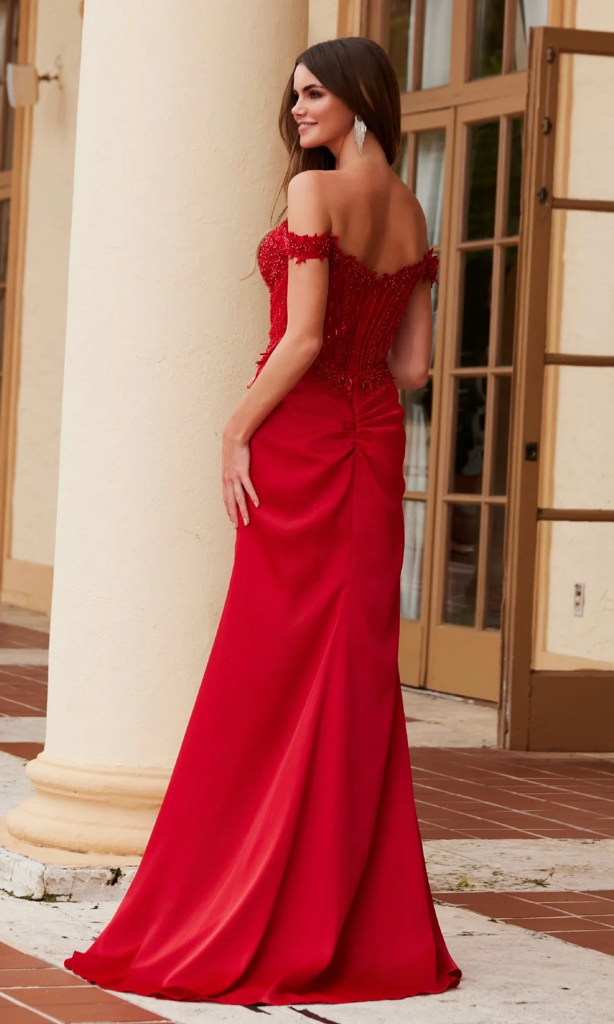 Beaded-Corset Long Prom Dress: Nox Anabel F1572 sold by PromGirl product image thumbnail 2
