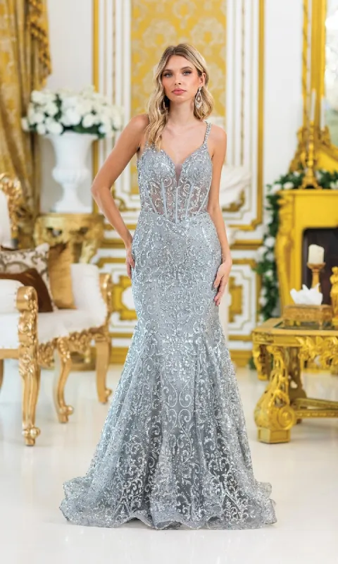 Strappy Long Beaded Prom Dress: Dancing Queen 4464 sold by PromGirl