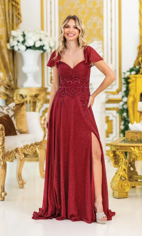 Short-Sleeve Long Formal Dress: Dancing Queen 4496 sold by PromGirl