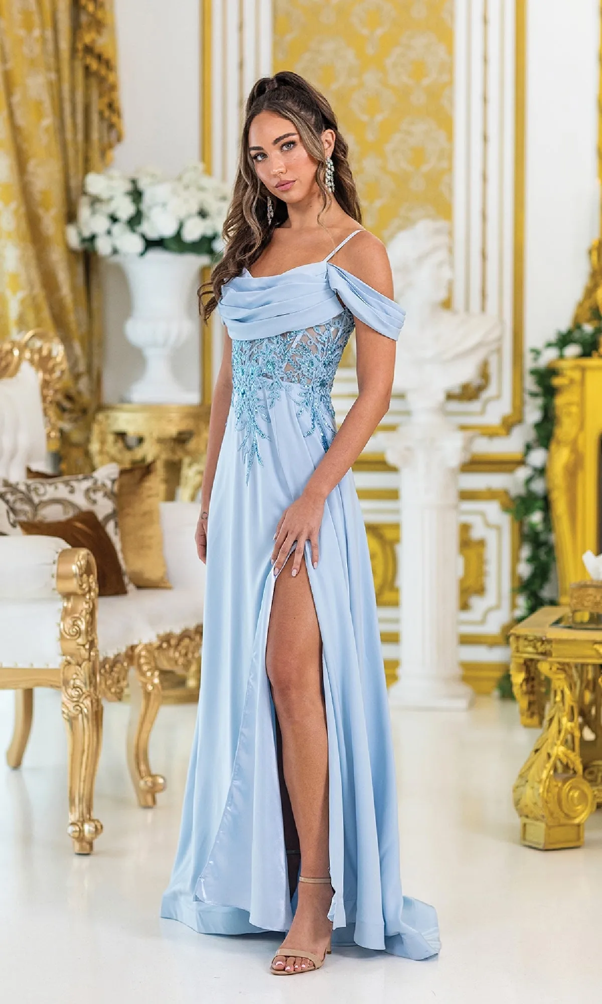 Lace-Corset Long Prom Dress: Dancing Queen 4474 sold by PromGirl