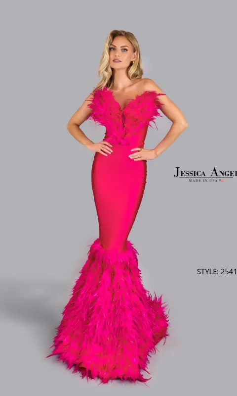 Mermaid Prom Dress with Feathers: Jessica Angel 2541 sold by PromGirl
