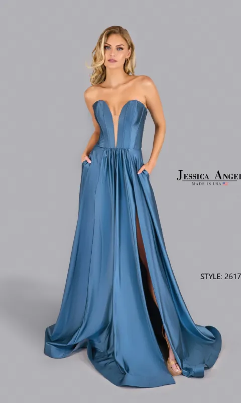 Strapless V-Neck Prom Gown: Jessica Angel 2617 sold by PromGirl