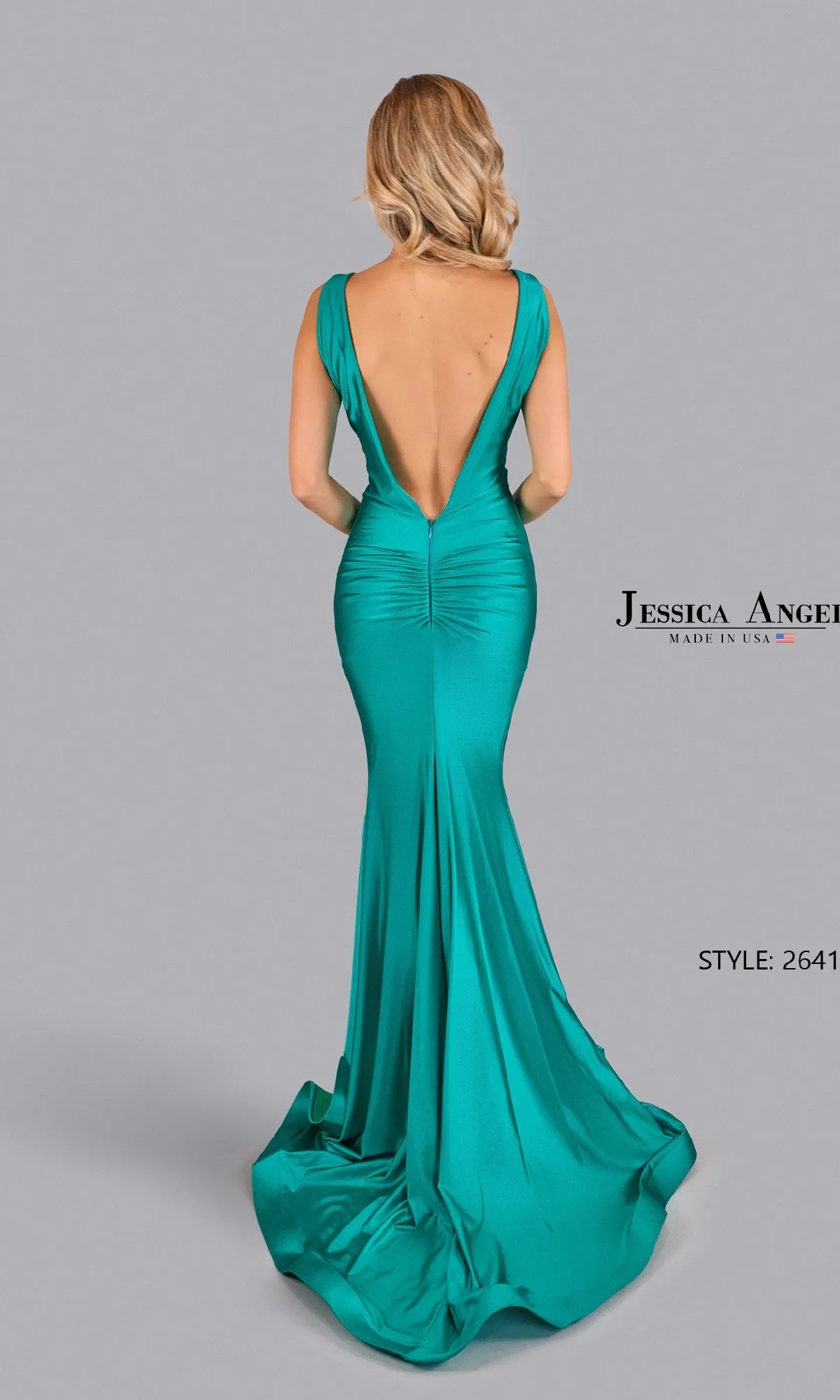 Long Jersey V-Neck Prom Dress: Jessica Angel 2641 sold by PromGirl product image thumbnail 2