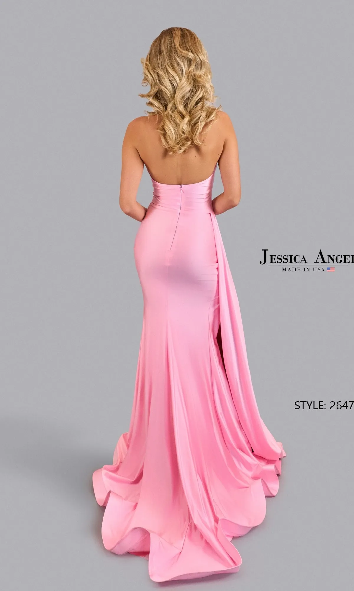 Side Drape Halter Prom Gown: Jessica Angel 2647 sold by PromGirl product image thumbnail 2