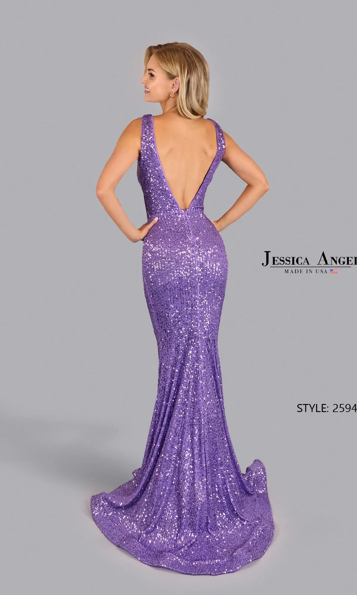 V-Back Long Sequin Prom Dress: Jessica Angel 2591 sold by PromGirl product image thumbnail 2