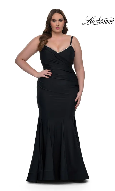 Plus-Size Floor-Length Prom Dress: La Femme 33057 sold by PromGirl