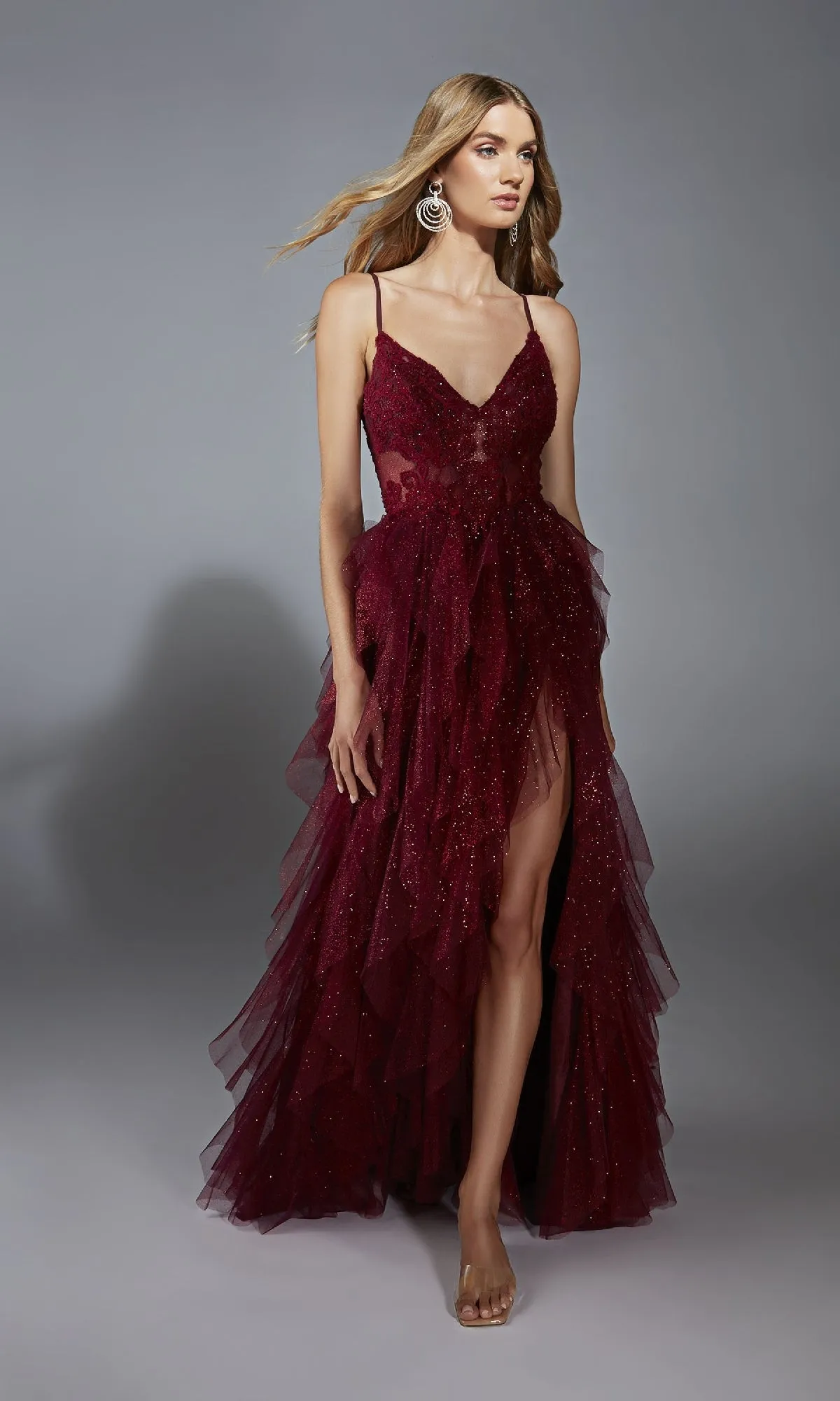 Glitter Ruffle Prom Ball Gown: Aerie Couture 322 sold by PromGirl product image thumbnail 4