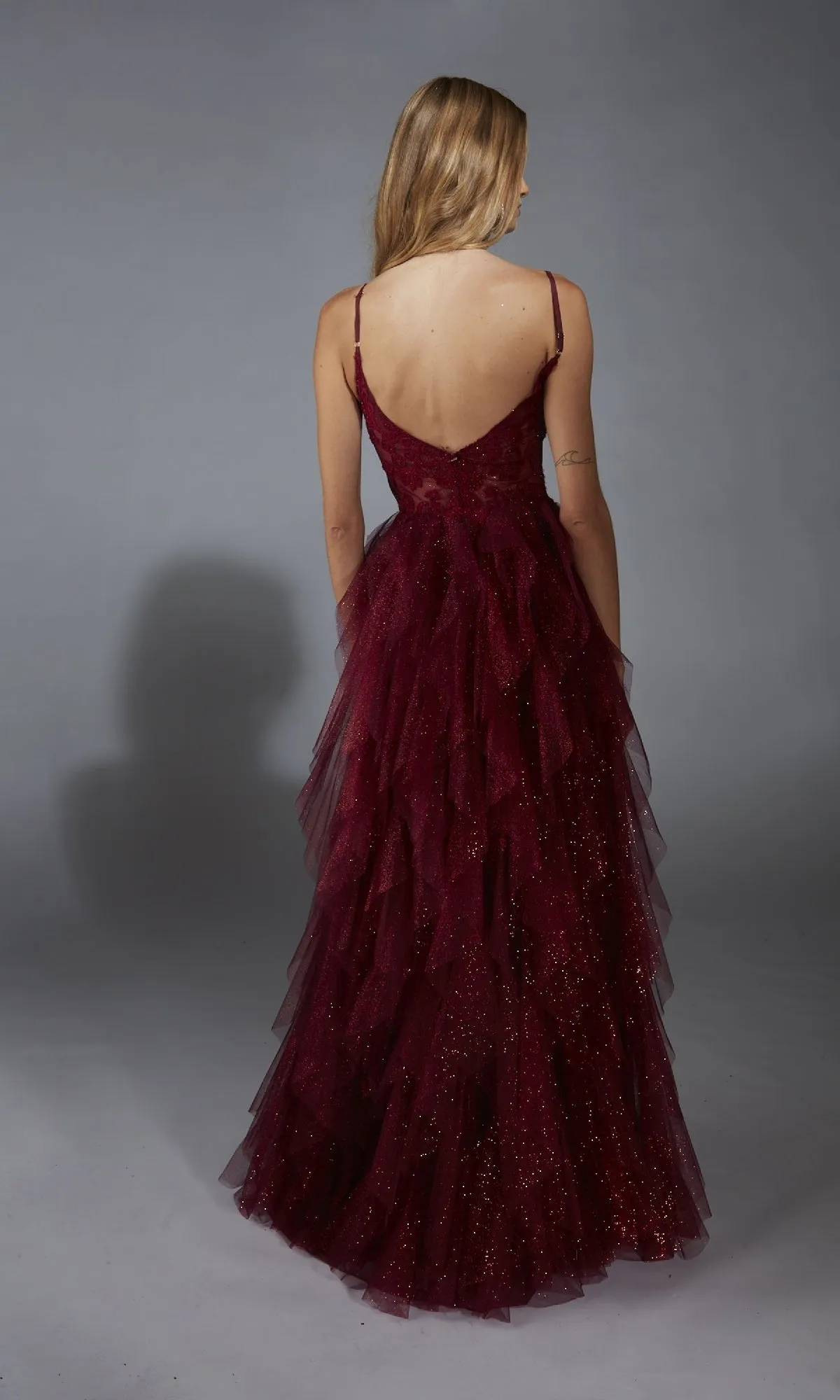 Glitter Ruffle Prom Ball Gown: Aerie Couture 322 sold by PromGirl product image thumbnail 2