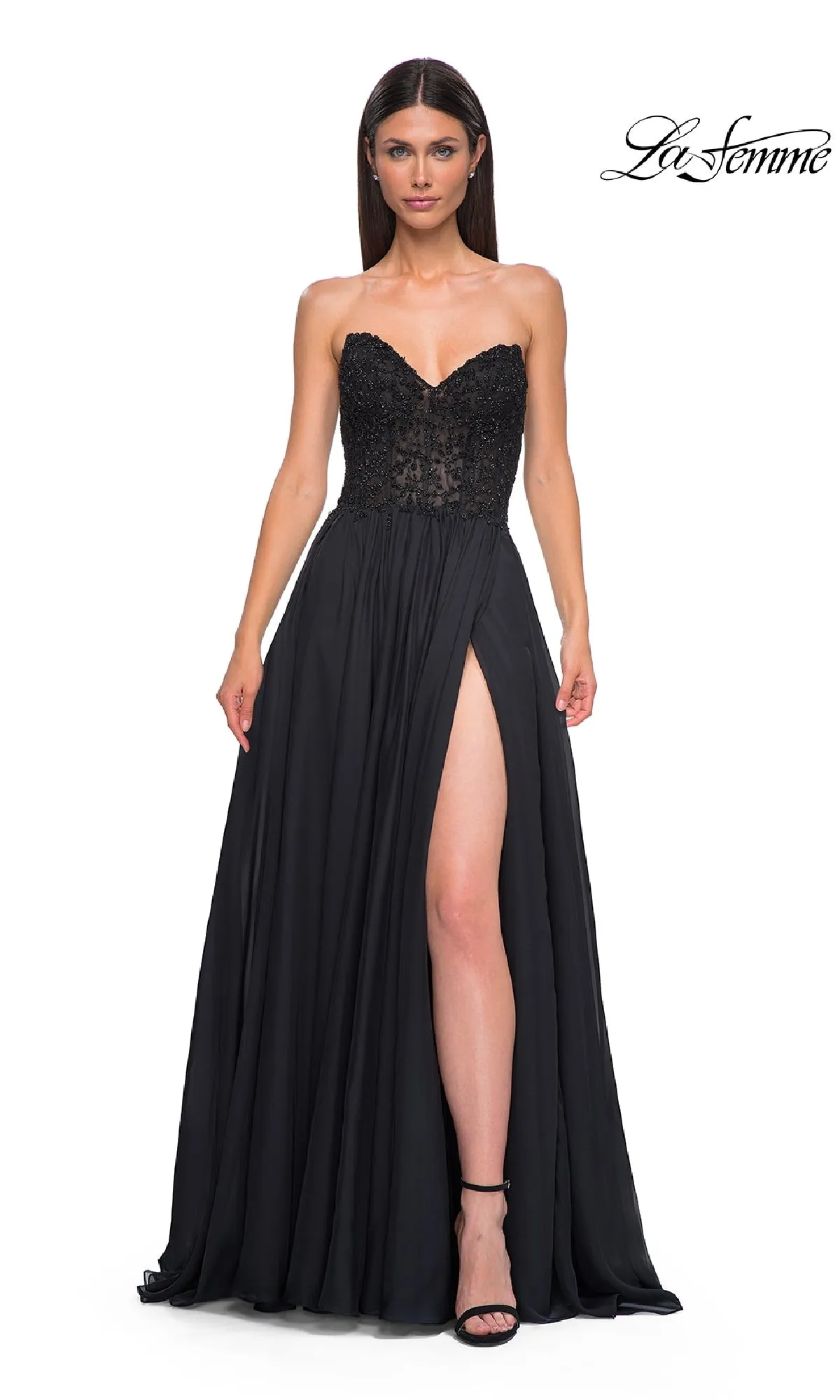 Strapless Long A-Line Prom Dress: La Femme 32804 sold by PromGirl product image thumbnail 3