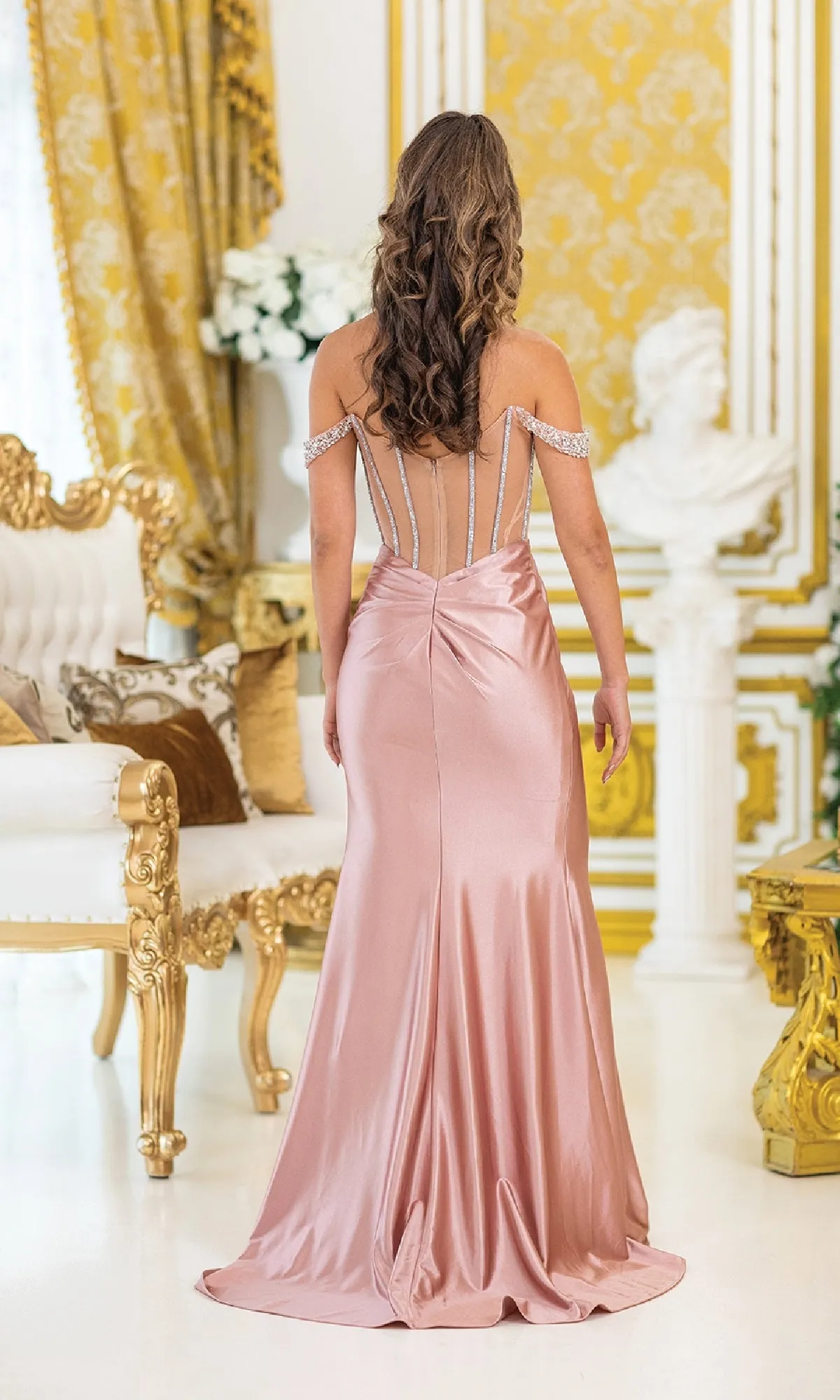 Sheer-Corset Long PromDress: Dancing Queen 4508 sold by PromGirl product image thumbnail 2