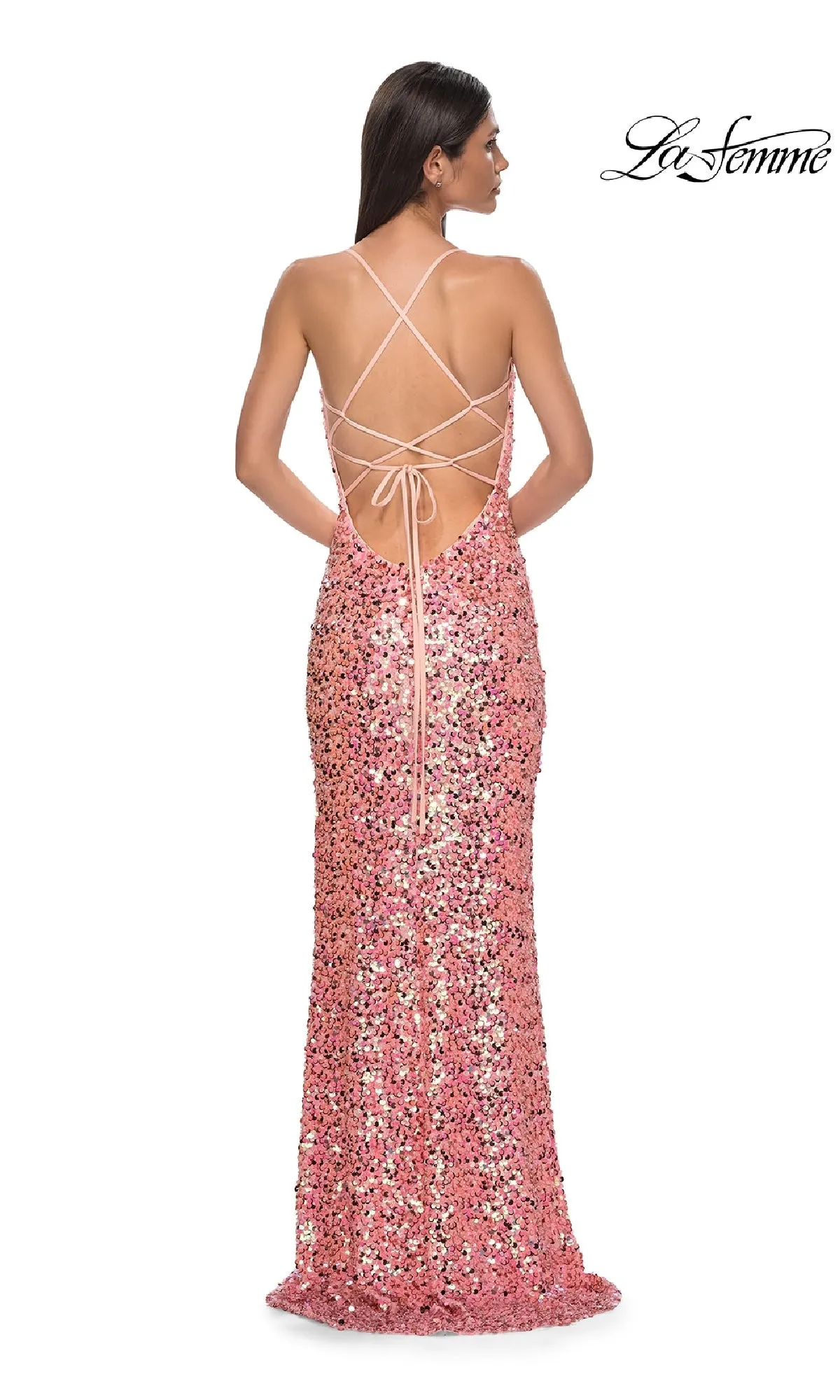 Long Pink Prom Dress: La Femme 32550 sold by PromGirl product image thumbnail 2