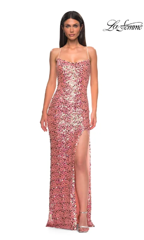 Long Pink Prom Dress: La Femme 32550 sold by PromGirl