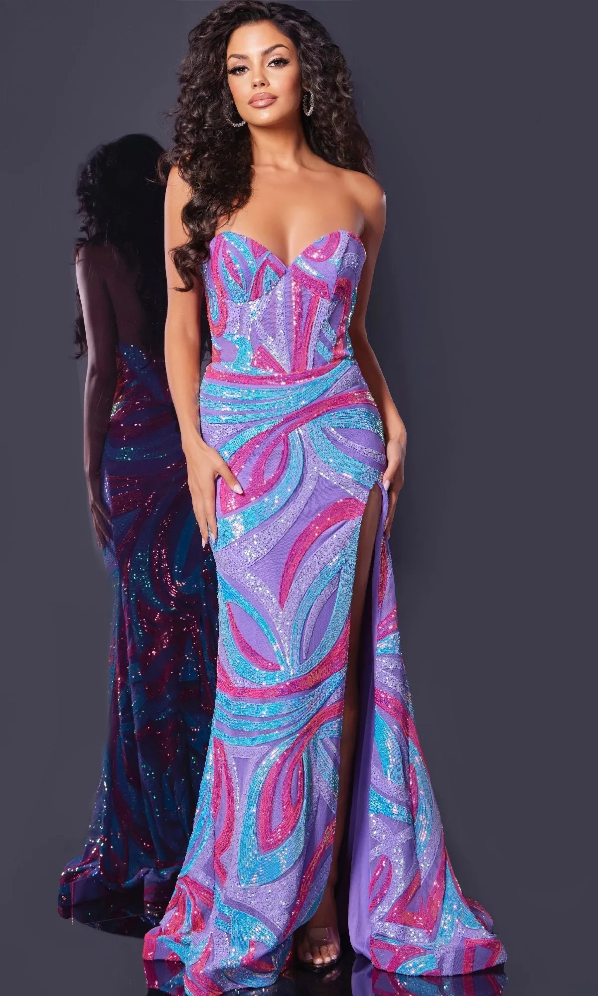 Long Prom Dress: Jovani 43058 sold by PromGirl product image thumbnail 3