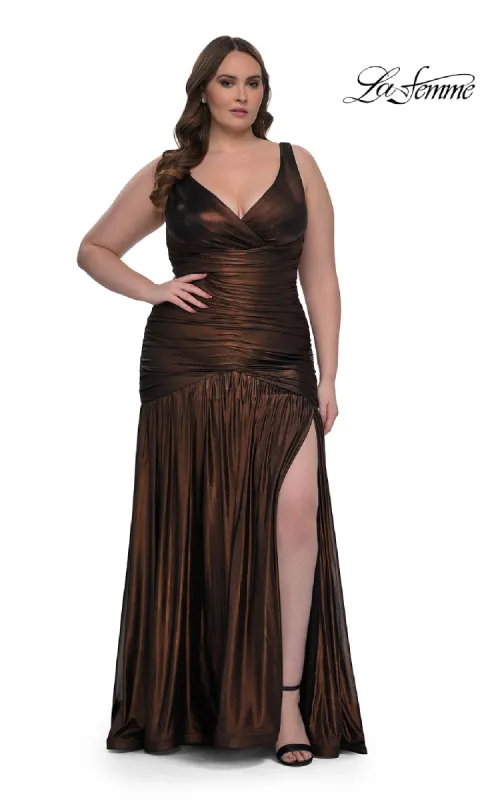 Long Plus-Size Prom Dress: La Femme 33021 sold by PromGirl