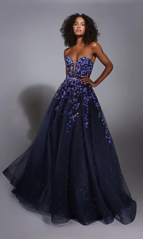 Navy Blue Prom Ball Gown: Aerie Couture 350 sold by PromGirl