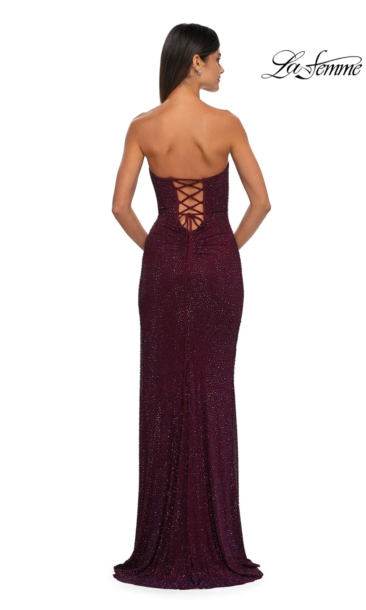 Strapless Long Glitter Prom Dress: La Femme 32422 sold by PromGirl product image thumbnail 2