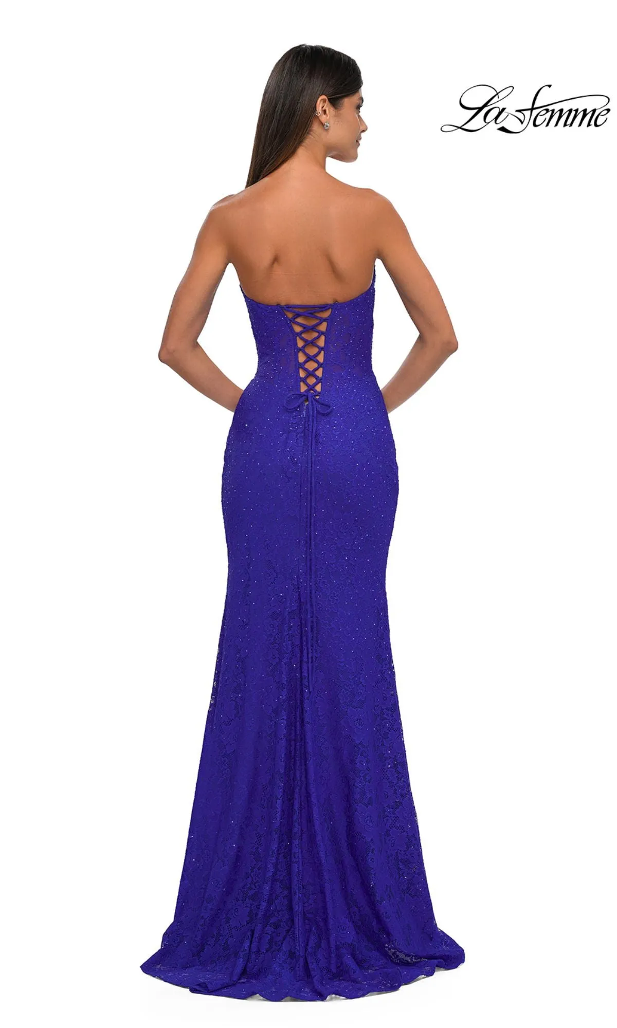 Strapless Long Lace Prom Dress: La Femme 33069 sold by PromGirl product image thumbnail 2
