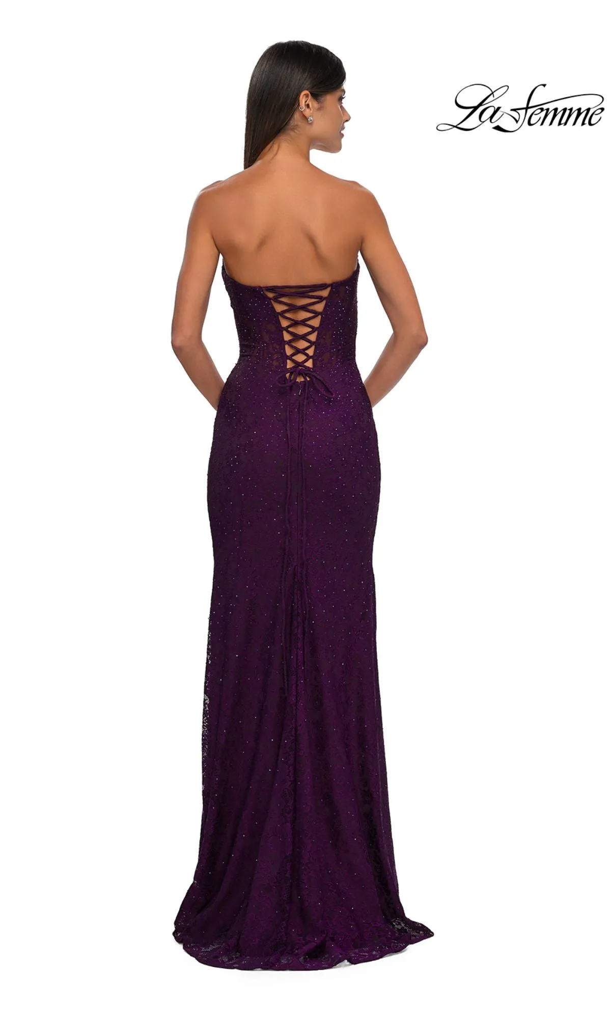 Strapless Long Lace Prom Dress: La Femme 33069 sold by PromGirl product image thumbnail 4