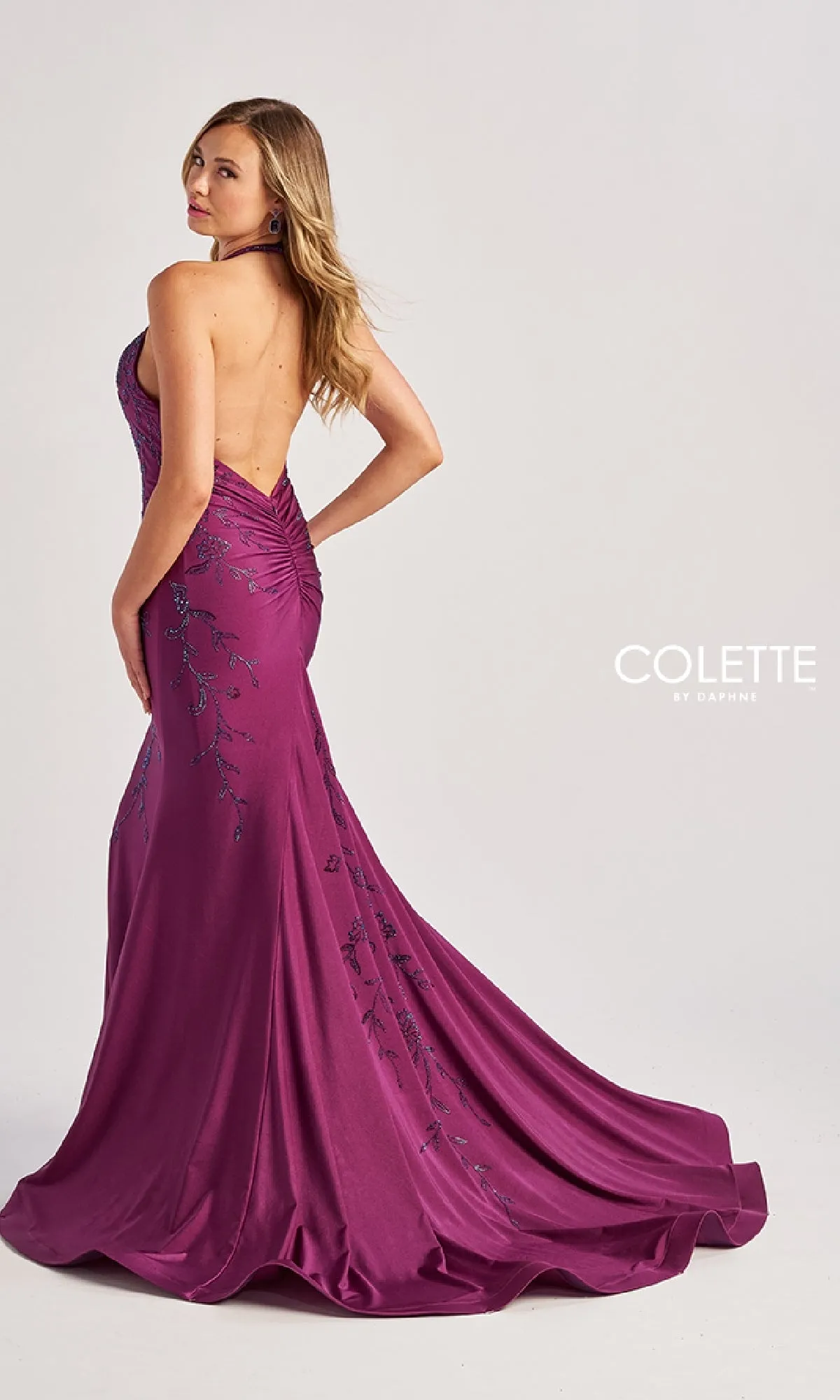 Long Halter Prom Dress: Colette CL8455 sold by PromGirl product image thumbnail 2
