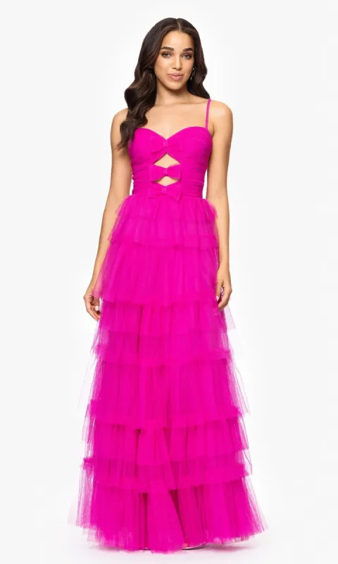 Long Hot Pink Prom Dress: Blondie Nites 5187BN sold by PromGirl