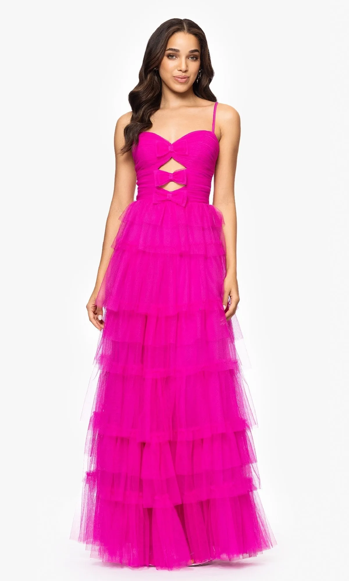 Long Hot Pink Prom Dress: Blondie Nites 5187BN sold by PromGirl