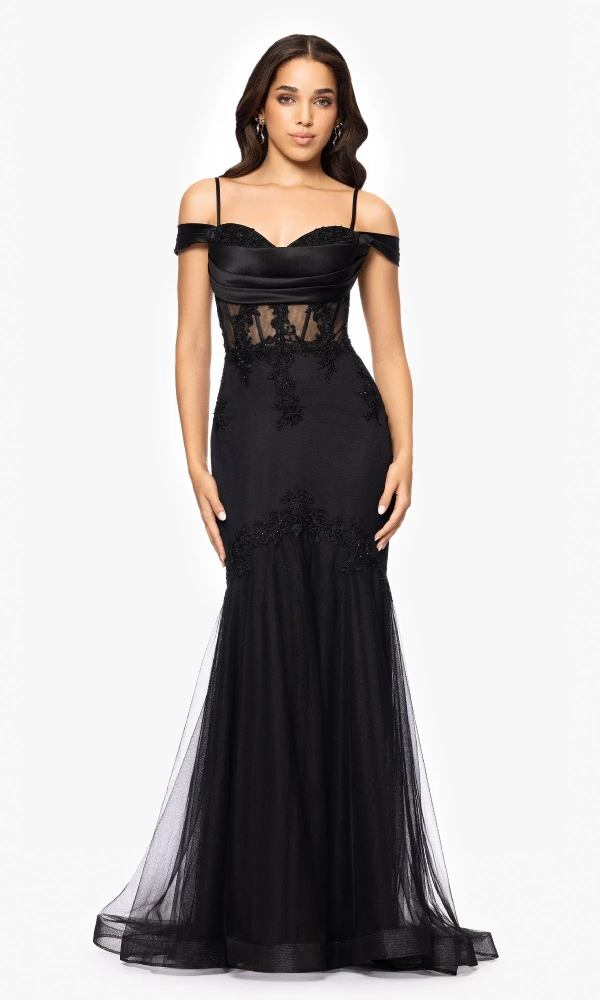 Black Long Prom Dress: Blondie Nites 5464BN sold by PromGirl product image thumbnail 4