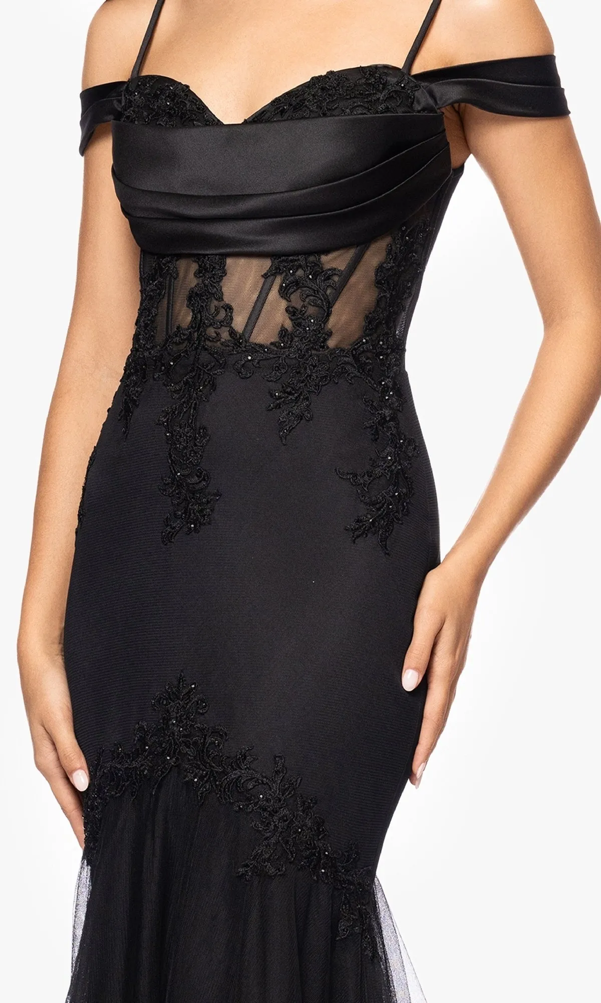 Black Long Prom Dress: Blondie Nites 5464BN sold by PromGirl product image thumbnail 3