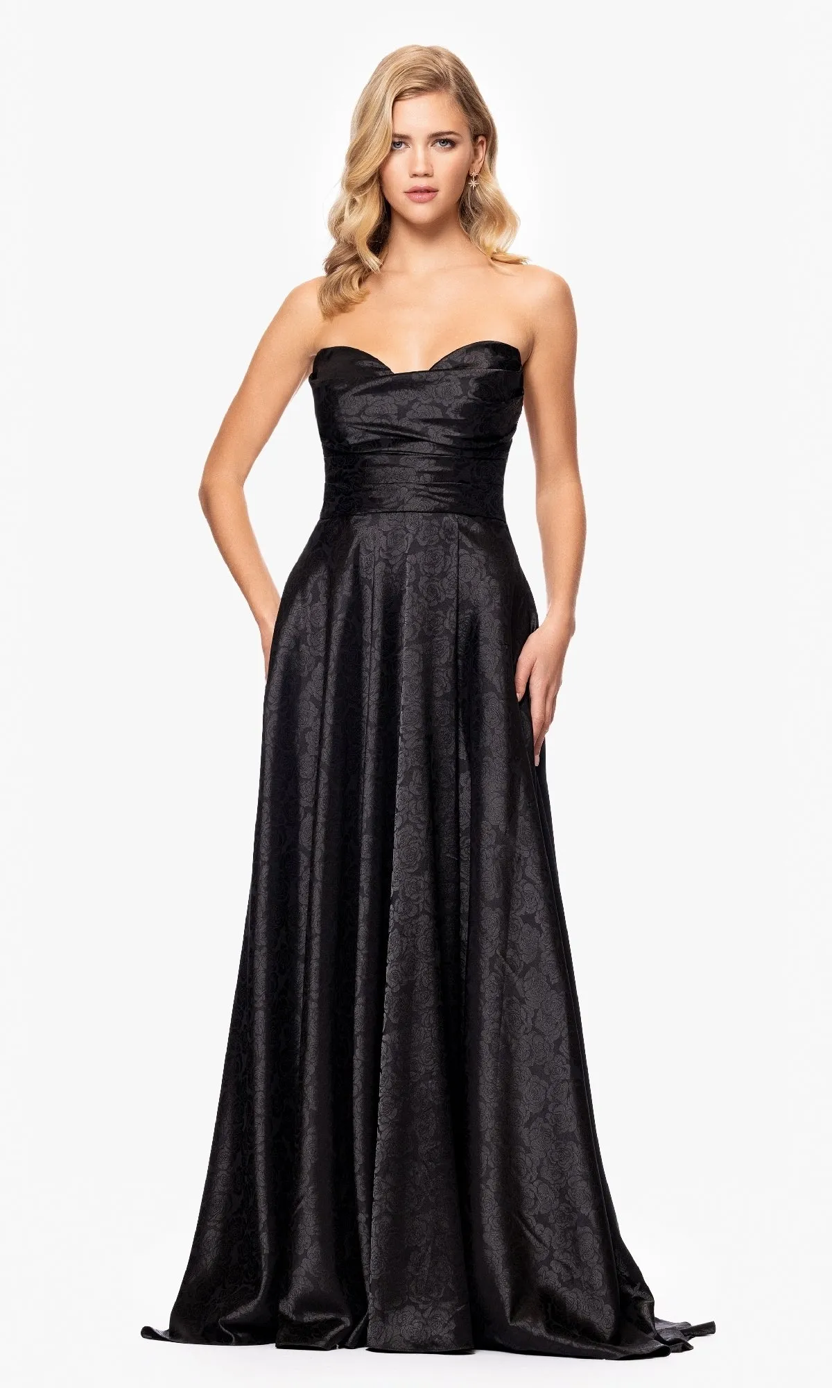 Strapless Black Prom Gown: Blondie Nites 5301BN sold by PromGirl