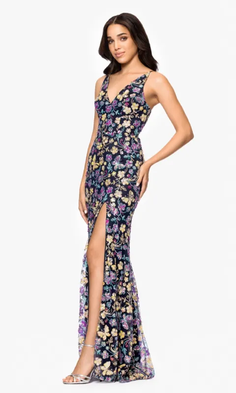 Sequin Butterfly Prom Gown: Blondie Nites 5402BN sold by PromGirl