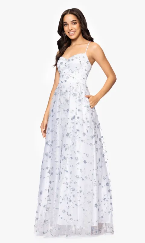 Long Glitter Prom Dress: Blondie Nites 5317BN sold by PromGirl