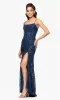 Long Sequin-Print Prom Dress: Blondie Nites 5377BN sold by PromGirl