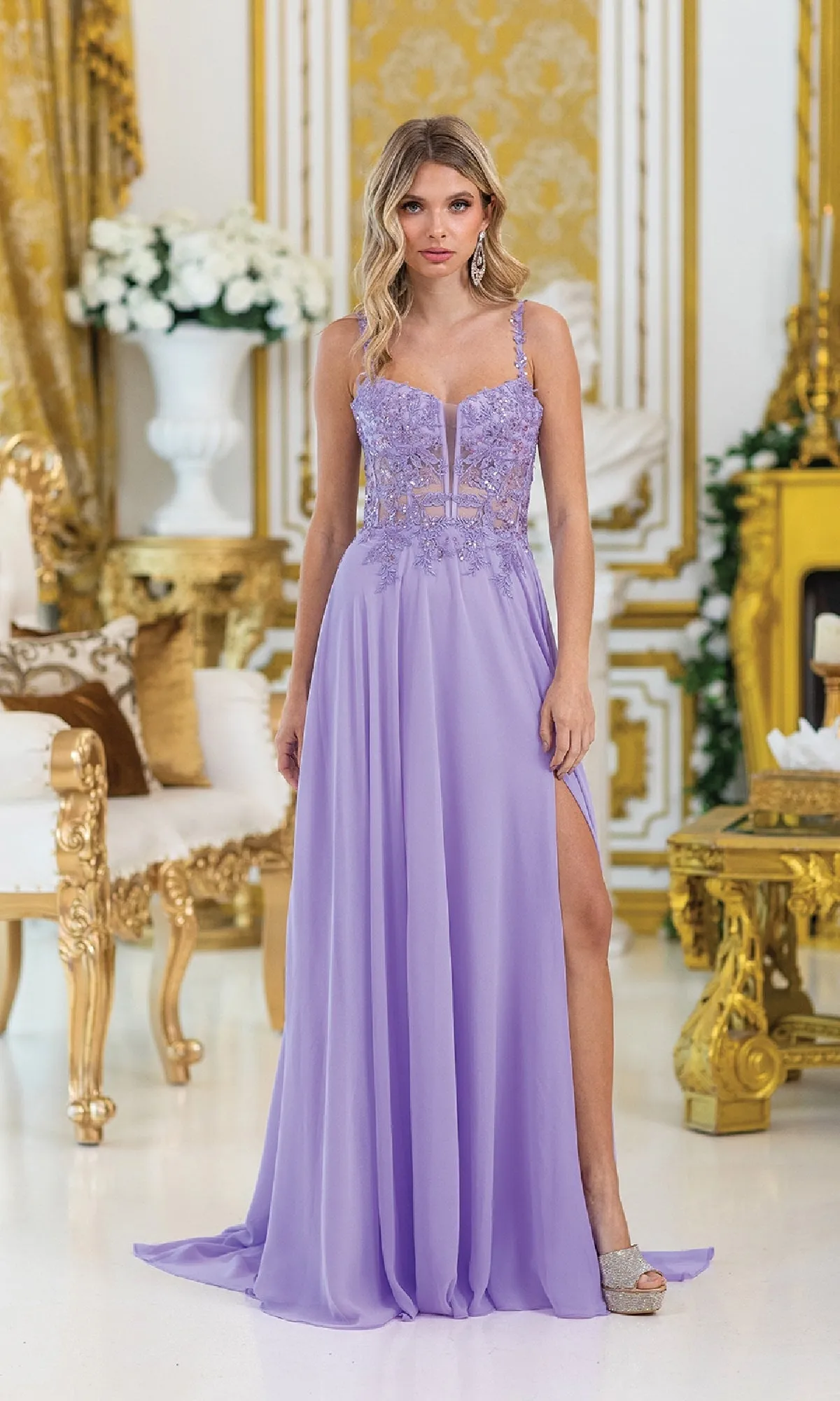 Lace-Corset Long Prom Dress: Dancing Queen 4531 sold by PromGirl product image thumbnail 3