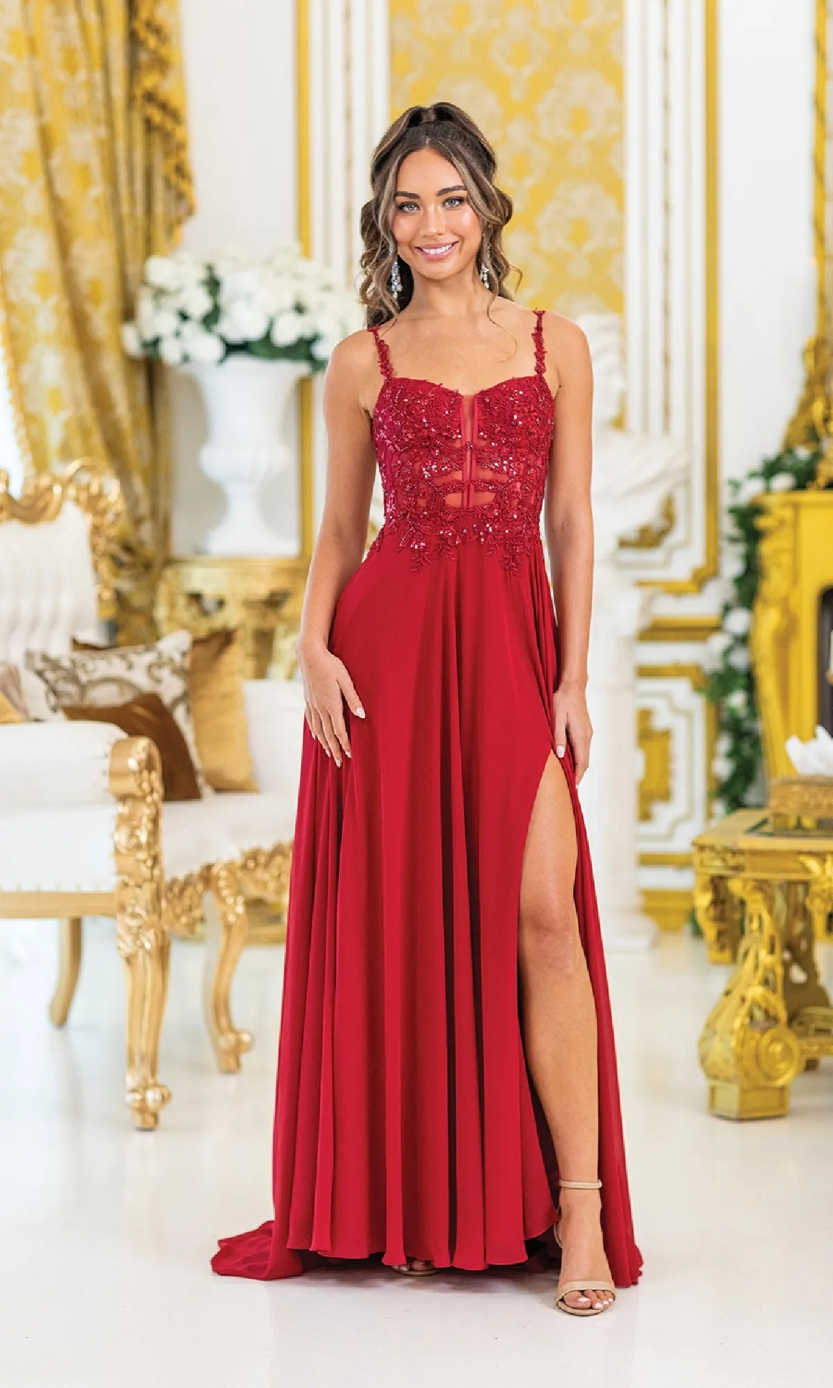 Lace-Corset Long Prom Dress: Dancing Queen 4531 sold by PromGirl product image thumbnail 5