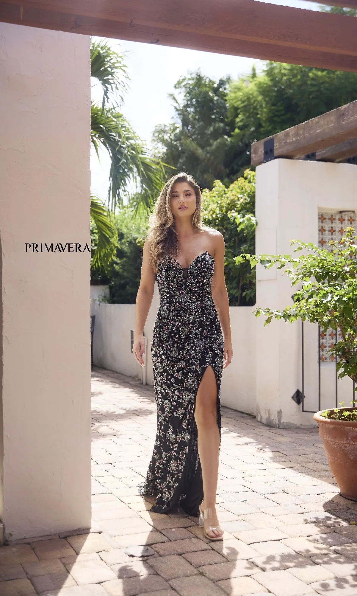 Long Sequin-Print Prom Dress: Primavera 4338 sold by PromGirl product image thumbnail 3